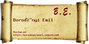 Borsányi Emil névjegykártya