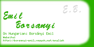 emil borsanyi business card